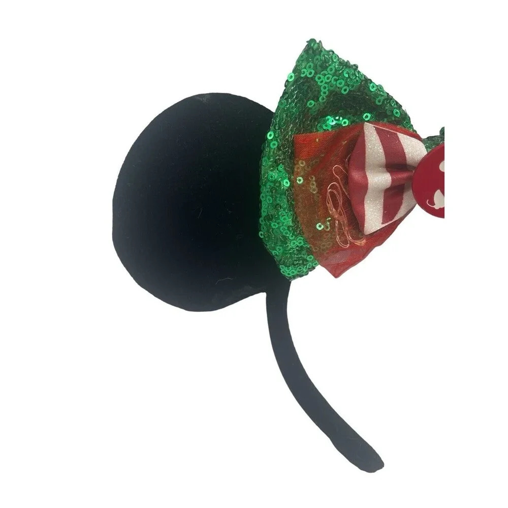 Disney Parks Minnie Ears Christmas Holiday Light Up Bow Barrette Hair Clip Green - Picture 14 of 16
